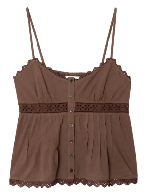 Xirena lace-trimmed sleeveless shirt Brown X5CTP034CHL