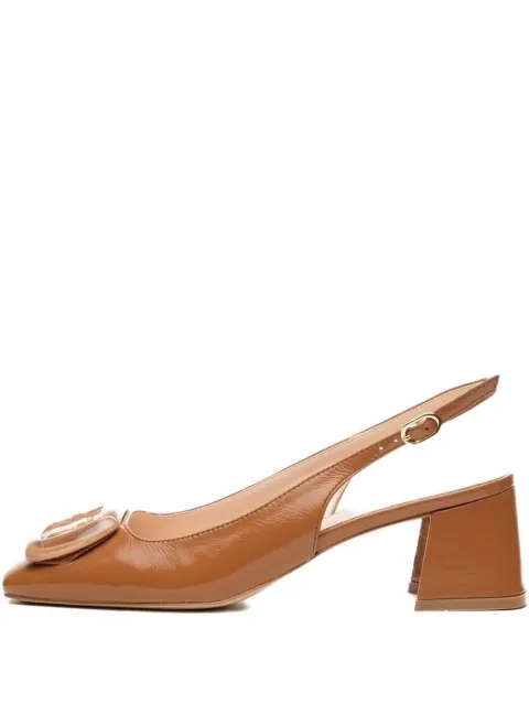 Poche Paris leather heeled sandals Brown FWZENNA500303