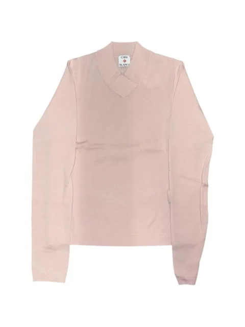 Casablanca V-neck long-sleeve sweater Pink WAW25KW1151