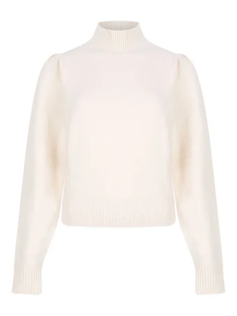 MARANT ÉTOILE high-neck puff-sleeve sweater Neutrals PU0722FAA1L68E23EC