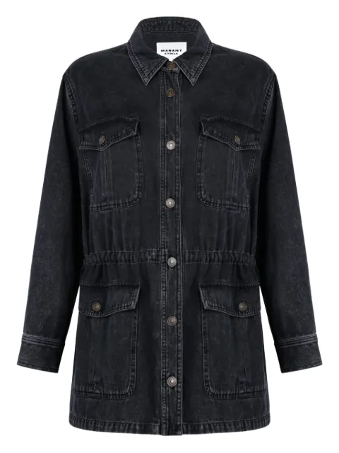 MARANT ÉTOILE button-fastening cotton denim jacket Black VE0527FAB1H04E