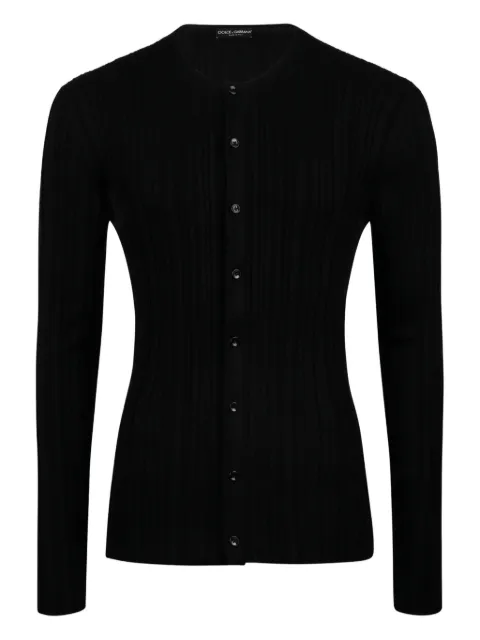 Dolce & Gabbana long-sleeve silk cardigan Black GXVC7TJBSN6