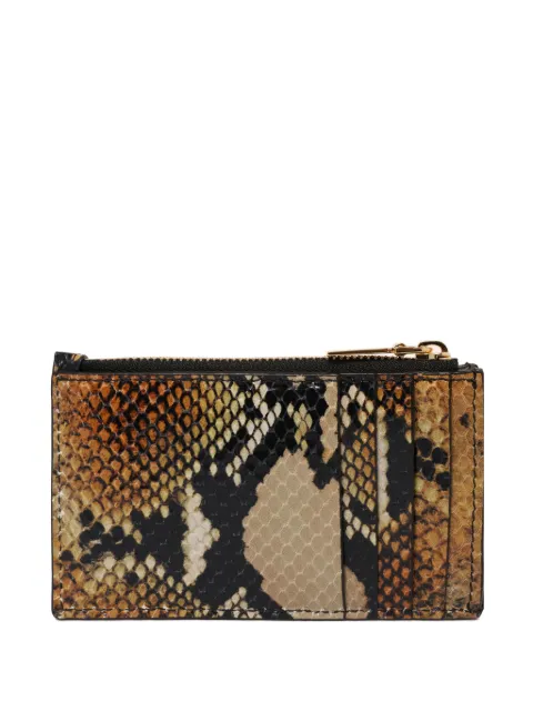 Alexander McQueen snakeskin-pattern zip cardholder Brown 83688417HB1