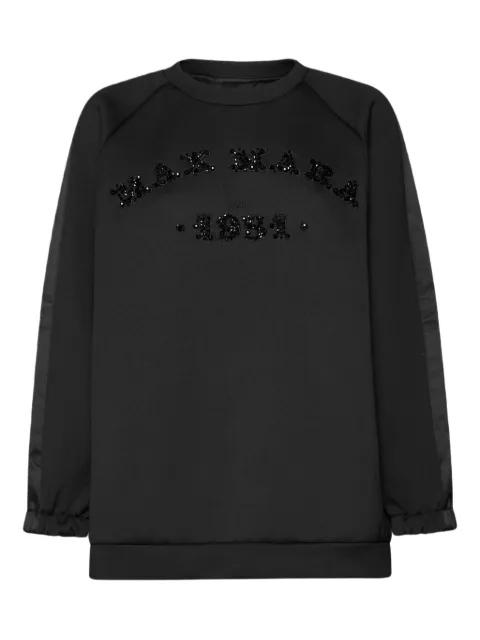 Max Mara embellished satin-panel sweatshirt Black BRATTO225001