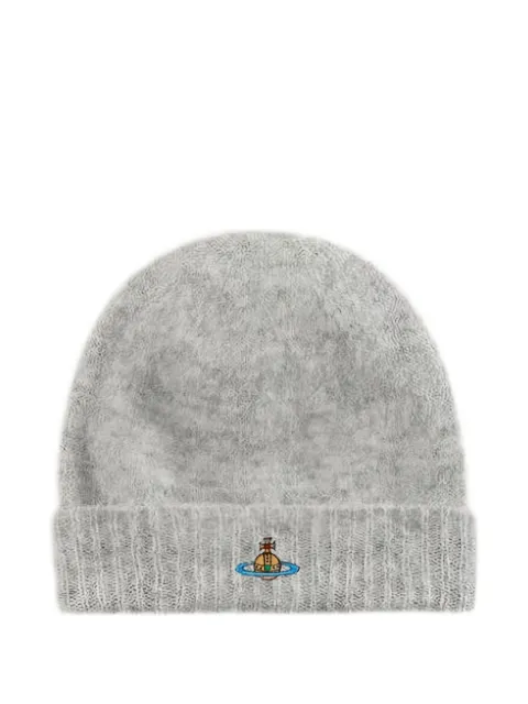Vivienne Westwood Orb-embroidered beanie hat Grey 8102002JK006AP