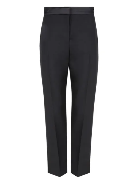 Alexander McQueen satin-waistband wool trousers Black 842471QJAEK