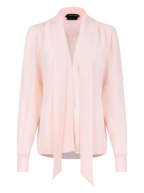 TOM FORD neck-tie silk blouse Pink CA3304FAX1260DP100