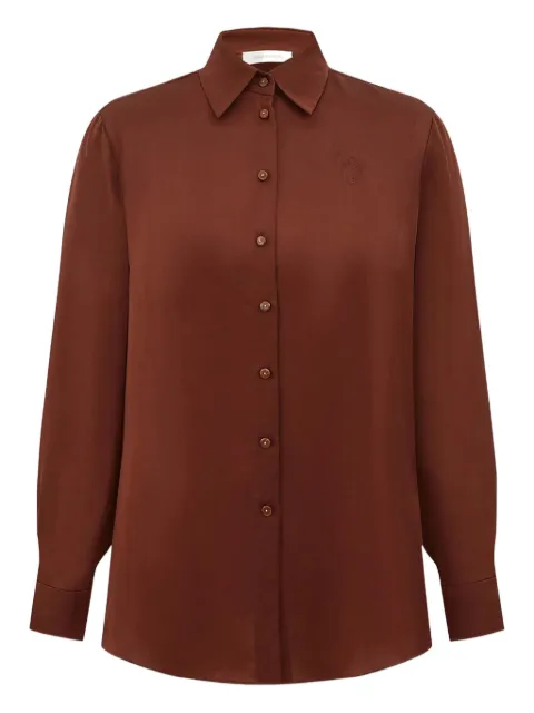 ZIMMERMANN long-sleeve silk shirt Brown 5747TF251