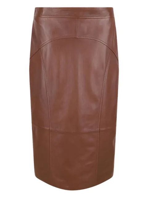 Max Mara panelled leather midi skirt Brown 2526406011600002
