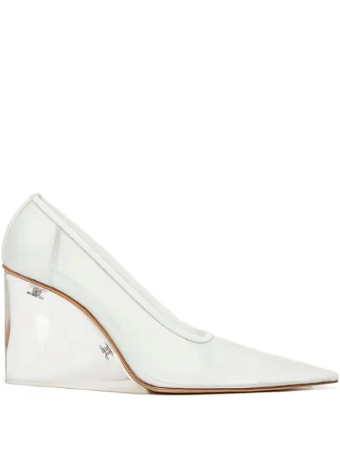 Sportmax 90mm leather wedge platforms White 2512521013600