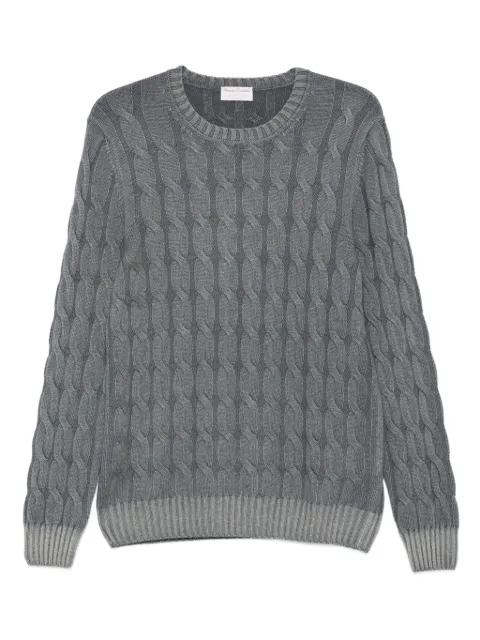 Gran Sasso cable-knit crew-neck sweater Grey 2312836810