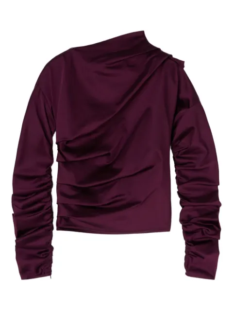 GANNI ruched satin top Red W1050