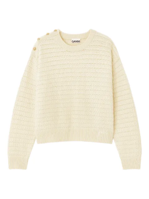 GANNI button-detail sweater Neutrals K2607