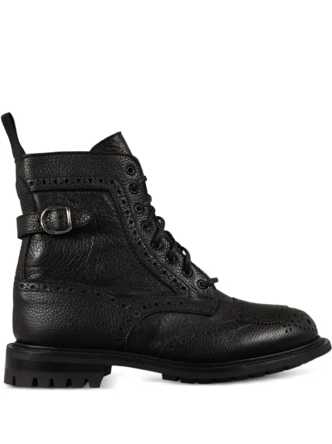 Tricker's buckle-strap brogue combat boots Black L75652LEATHER