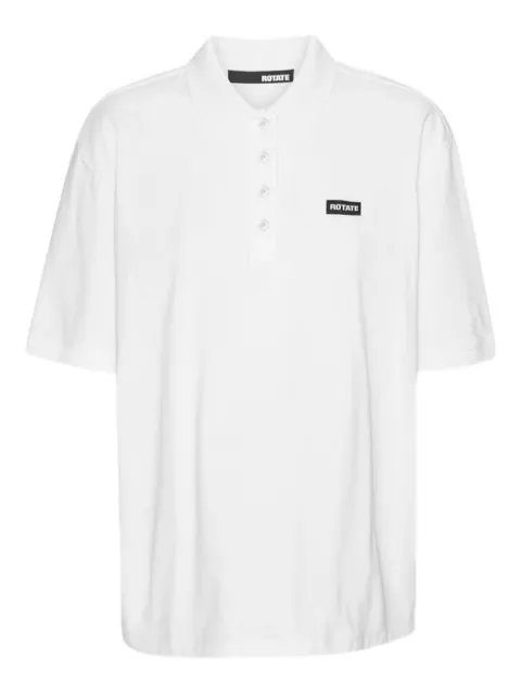 ROTATE BIRGER CHRISTENSEN logo-plaque cotton polo top White 114785400