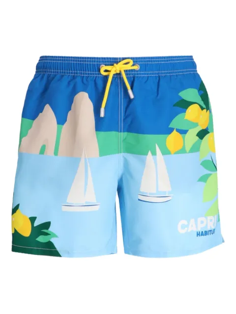 MC2 Saint Barth sailboat-print swim shorts Blue GUS0009