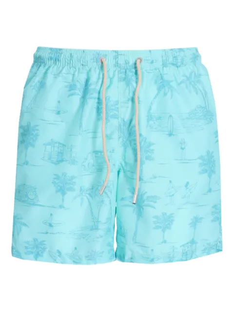 MC2 Saint Barth printed swim shorts Blue LIG0001