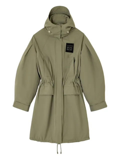 GANNI Ripstop parka coat Green W1013