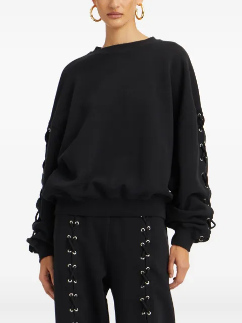 ROTATE BIRGER CHRISTENSEN lace-up sleeve sweatshirt Black 114390100