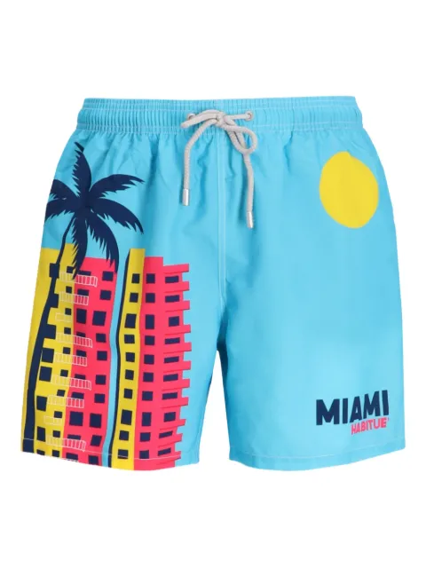 MC2 Saint Barth palm-print swim shorts Blue GUS0009