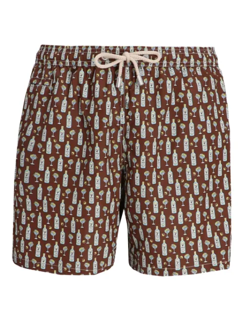 MC2 Saint Barth bottle-print swim shorts Brown LIG0003