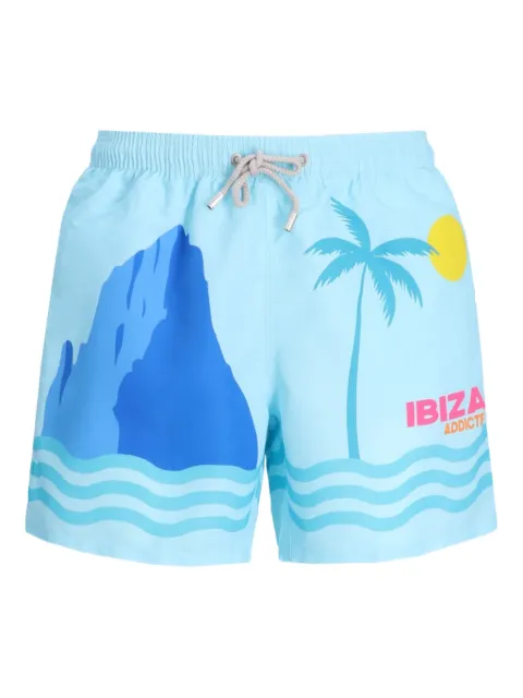 MC2 Saint Barth graphic-print swim shorts Blue GUS0009