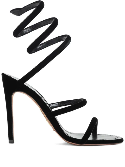 René Caovilla 105mm leather heeled sandals Black C12478105VL019999