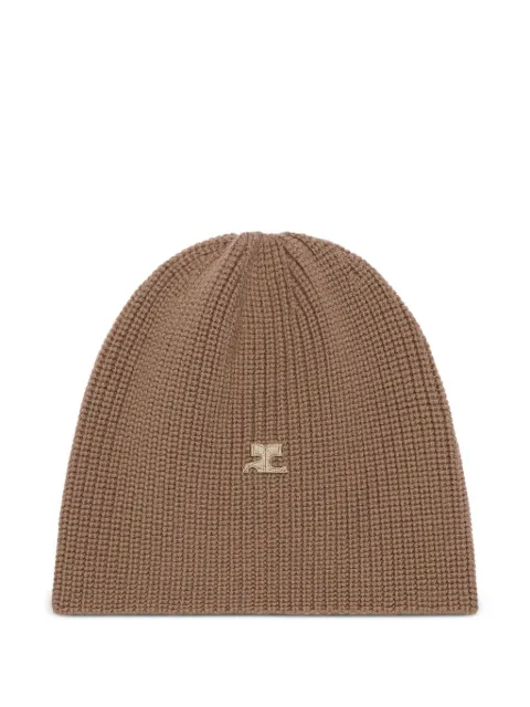 Courrèges ribbed-knit beanie Brown 325MCP017FI0036
