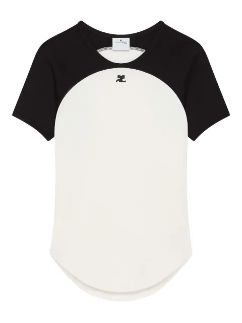 Courrèges Circle Contrast raglan-sleeve T-shirt White 325JTS215JS0203
