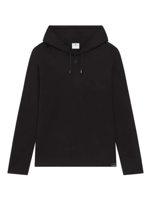 Courrèges asymmetrical cropped hoodie Black 325JTS225JS0233