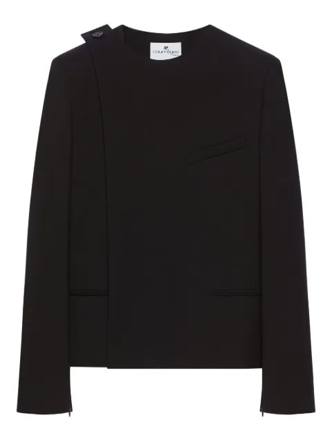 Courrèges asymmetric blazer Black 325CVE131WO0100