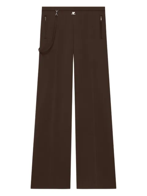 Courrèges strap-detail track pants Brown 325JPA426JS0250