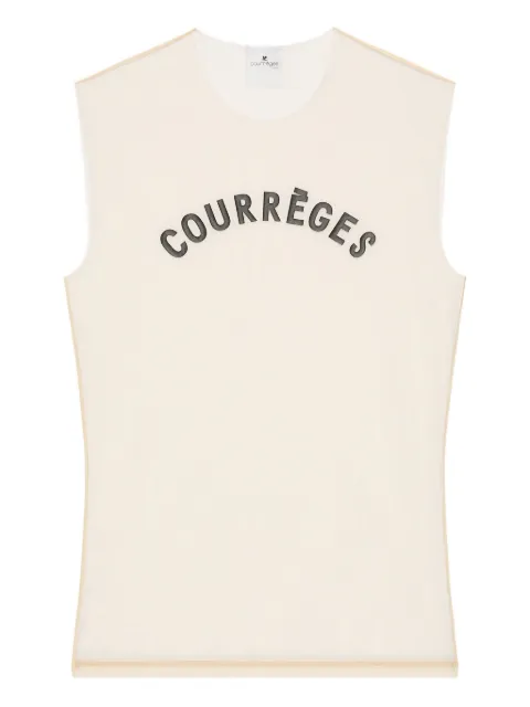 Courrèges logo-print sleeveless top Neutrals 325JTO457PA0140