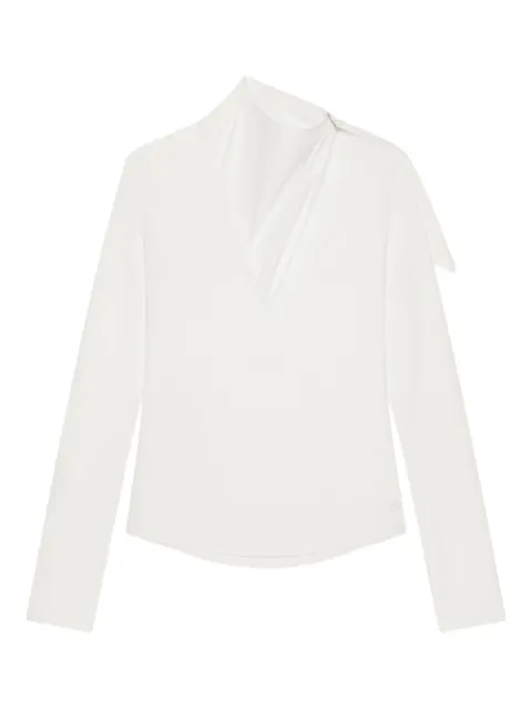Courrèges cotton asymmetric blouse Neutrals 325CCH114CO0080