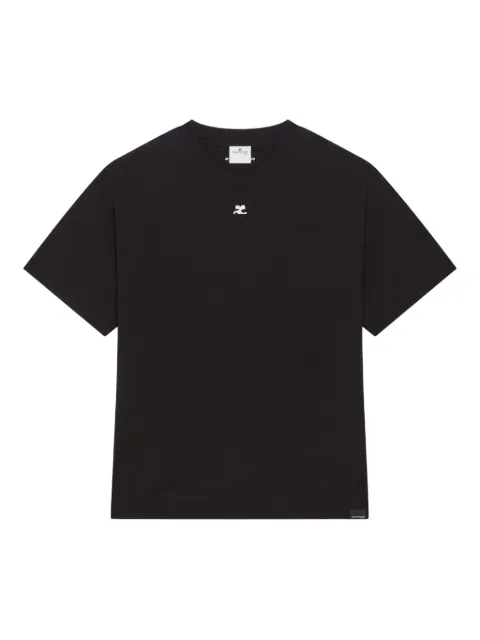 Courrèges logo-embroidered short-sleeve T-shirt Black 325JTS203JS0233