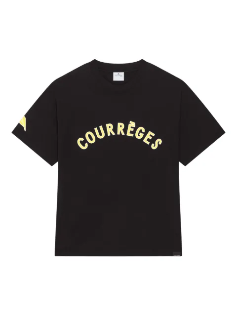 Courrèges logo-print short-sleeve T-shirt Black 325JTS203JS0240