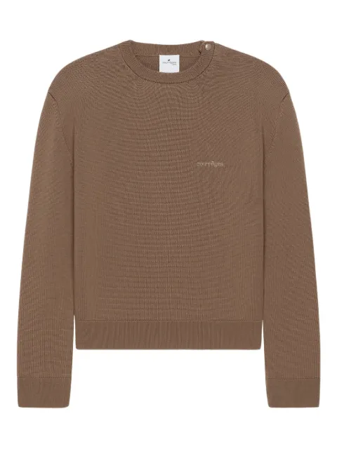 Courrèges crew-neck embroidered sweatshirt Brown 325MPU244FI0036