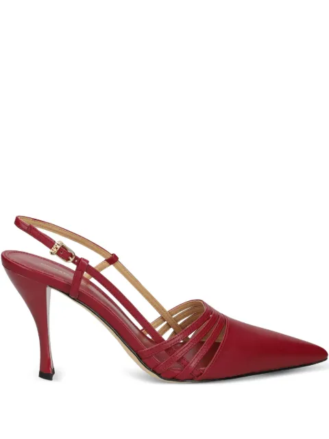 Michael Kors 88mm Haisley pointed-toe strappy slingback pumps Red 40T5HSHP1L