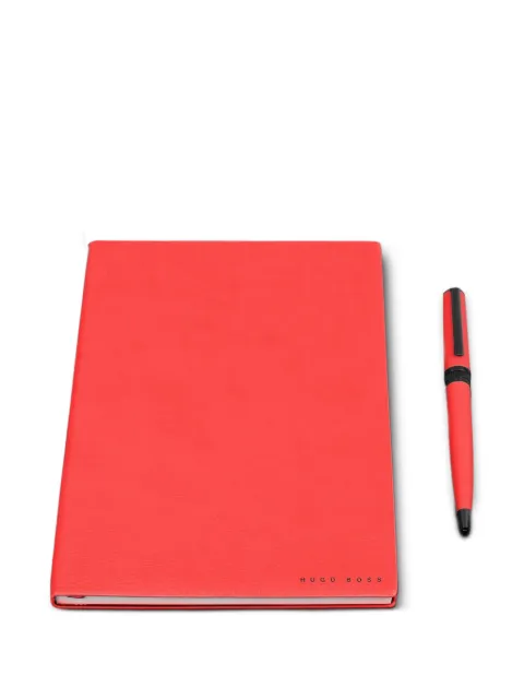 BOSS leather notebook and pen set Red HPBH974P