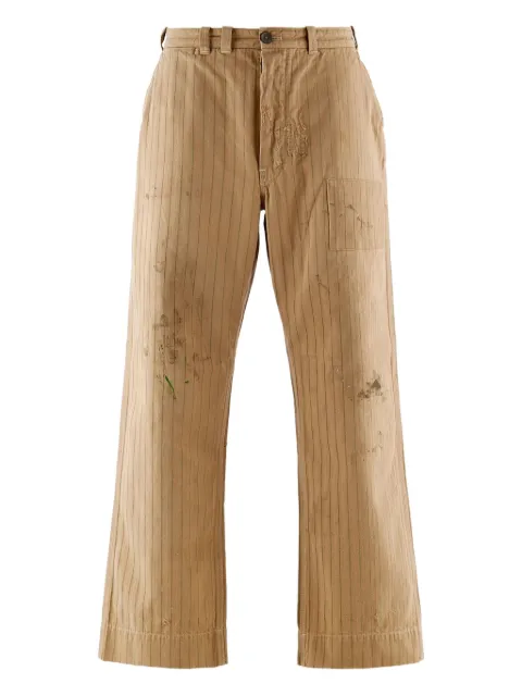 SAINT MXXXXXX pinstriped trousers Brown SMHR80000C24BEI