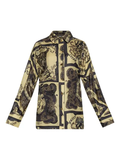 GANNI printed silk shirt Yellow W0417