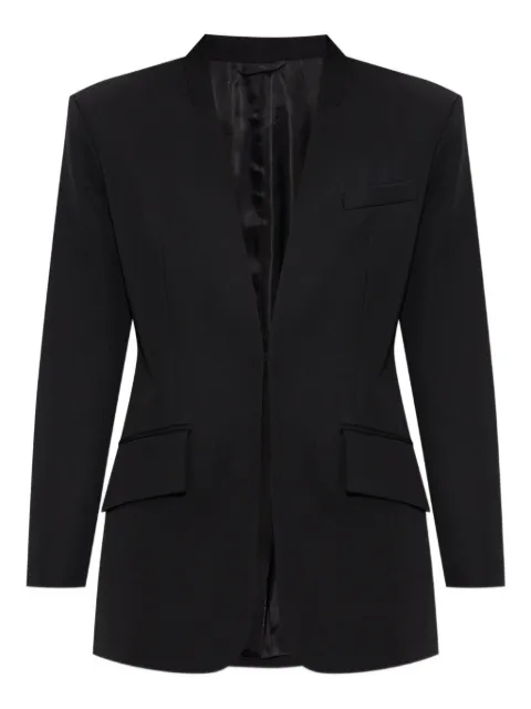 The Attico padded-shoulder wool blazer Black 251WCG00087WWW065AA
