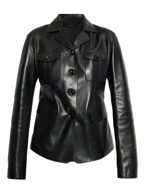 TOM FORD flap-pocket leather jacket Black GIL544LEX379