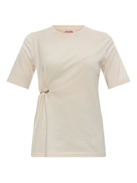 Kenzo safety pin-detail gathered T-shirt Neutrals FF62TS3514SG