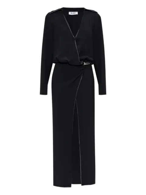 The Attico wrap-front split maxi dress Black 251WCW00242ACC001AA