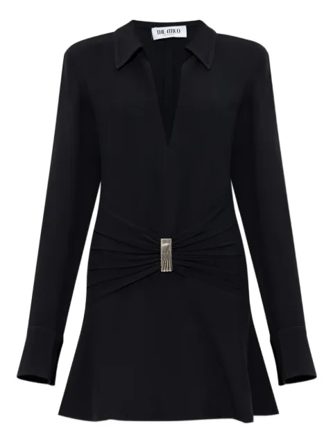 The Attico gathered-detail collared dress Black 251WCA00449ACC001AA