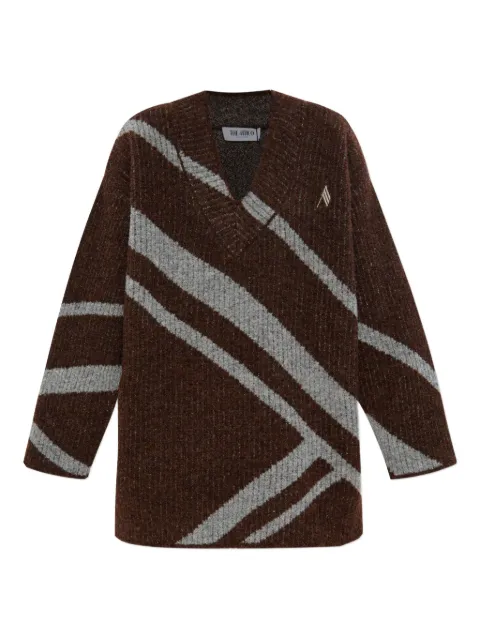 The Attico diagonal-stripe sweater Brown 251WCK00121KWW002AA