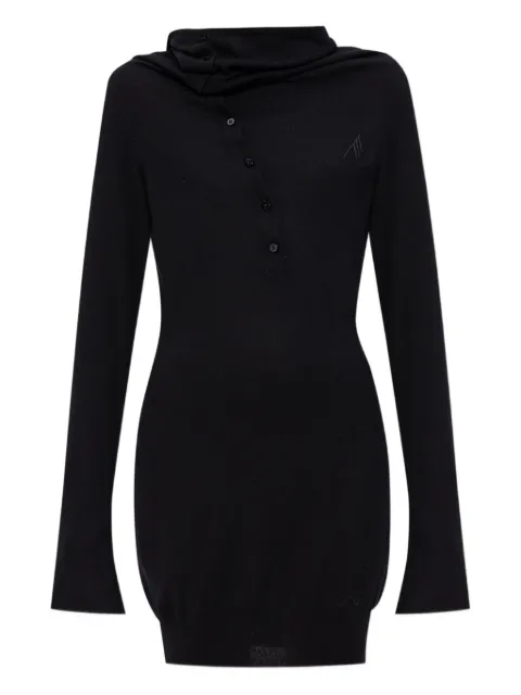 The Attico mock-neck button-up mini dress Black 251WCA00442KWS008AA