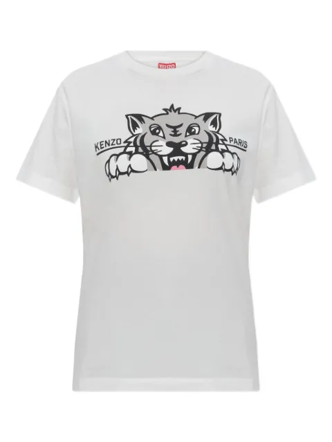 Kenzo tiger-print cotton T-shirt White FF62TS3524SO
