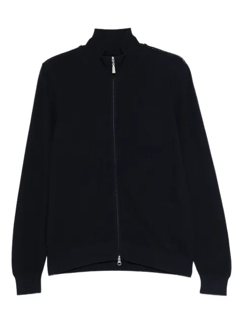 Gran Sasso zip-neck cotton cardigan Blue 5819621419